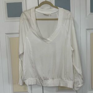 Baku Women’s‎ Ivory Cream Relaxed Long Sleeve Blouse with Lace Accents Sz XL